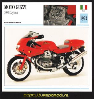 1992 moto guzzi 1000 daytona motorcycle picture card from canada