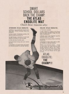 Vintage 1961 ATLAS Equip Wrestling Mats Print Ad   St. Louis, MO