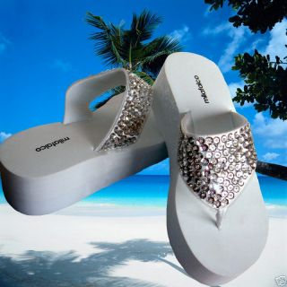   SILVER SEQUIN WEDGE FLIP FLOPS SANDALS SHOES THONGS SIZE 6 39 US8