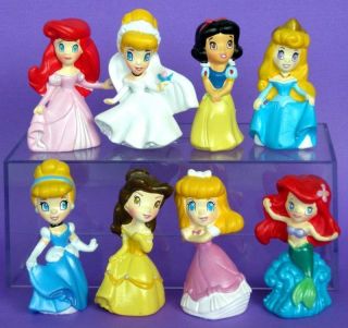   Princesses Cinderella Belle Snow White Figures Toys 8pc Cake Topper