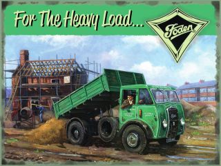 New FODEN TIPPER TRUCK vintage enamel style tin metal advertising sign 