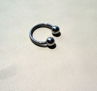 solid steel horseshoe eyebrow ear lip tragus ring 16g 3