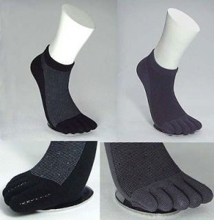 patented mens low cut ankle toe socks 4pairs black 2, charcol 2