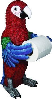 Parrot toilet paper holder/colorful/hand painted poly resin/22 tall # 