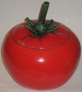 juicy red tomato vintage j 114 usa pottery cookie jar