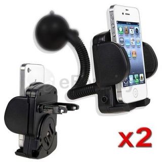 2X Black Car Windshield Mount Holder For iPod Touch 2 3 4 2G 3G 4G 3rd 