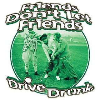   Dont Let Friends Drive Drunk Golf Three Stooges WHITE T SHIRT Medium