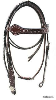   Western Bridle with Silver Spots and Crystals Horse Tack Equine