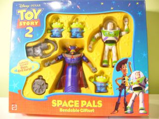 TOY STORY 2 Space Pals Bendable Gift Set ~ Buzz & Evil Zurg ~ NEW