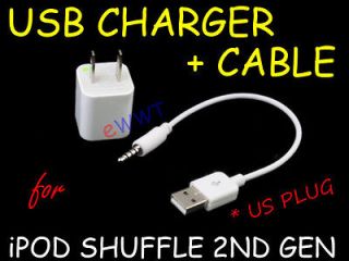   Plug USB Cable +AC Charger Adaptor for iPod Shuffle 2nd Gen 2 HXZCH20