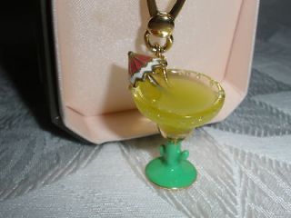   Couture Margarita Charm Pave Crystal Umbrella Travel Island Gold NEW