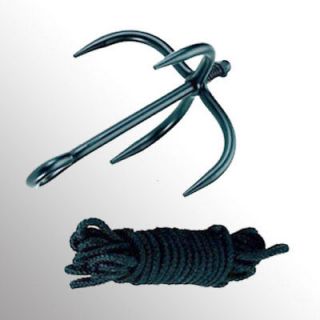 folding steel grappling hook ninja military w rope new  38 