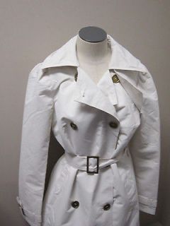 Luxe Rachel Zoe Water Resistant Trench Coat with Hood IVORY NWOT $150