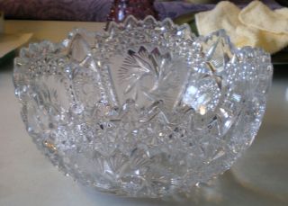 vintage saw tooth edge cut glass crystal pinwheel bowl time