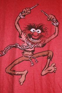 animal muppets tv show red drummer t shirt tee top nwt