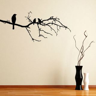 Blackbird On A Branch Tree Twig Wall Sticker Decal Transfer Vinyl 22 