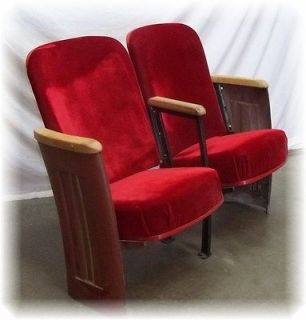 red velvet movie theater seat vintage chair art deco