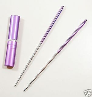 Deluxe XL Purple Portable Pen Pocket Aluminum Alloy Chopsticks Light 