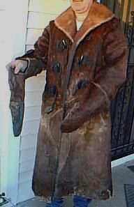 antique western horse hair capote coat with mittens