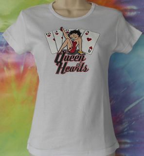 Betty Boop Queen Of Hearts Universal Studios Junior Women Whites T 