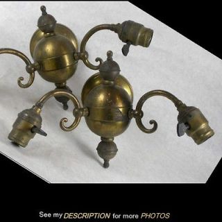 Matching Pair of Antique Electric Double Arm WALL SCONCES