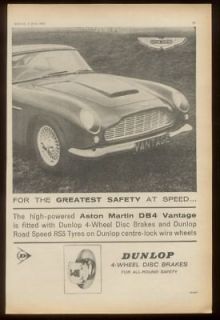 1962 aston martin db4 vantage car photo dunlop uk ad