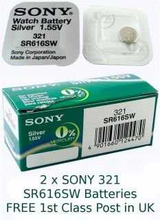 sony silver 321 sr616sw watch battery 0 %