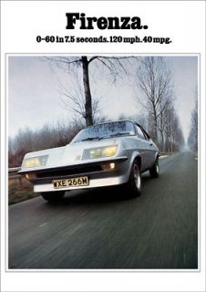 VAUXHALL FIRENZA DROOP SNOOT COUPE RETRO A3 POSTER PRINT FROM 70s 