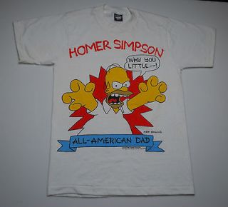 VINTAGE THE SIMPSONS HOMER SIMPSON ALL AMERICAN DAD 90 T  SHIRT 1990 