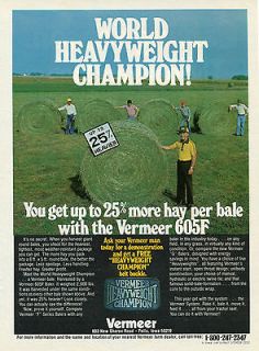 1980 vermeer heavyweight champion 605f tractor baler ad time left