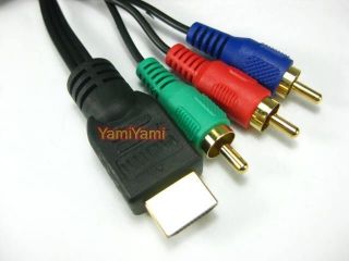 HDMI to RGB Component Video Audio AV Adapter Cable Cord   5 RCA ★
