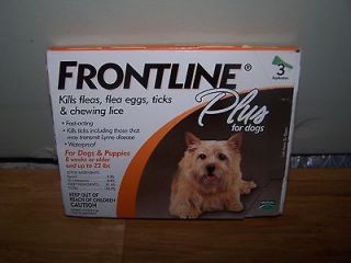 FRONTLINE Plus for Dogs Flea and Tick Medicine Small Orange Box 3 