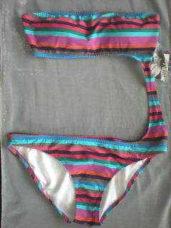 nwt victoria s secret large striped monokini swimsuit