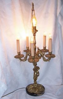 solid brass european figural candelabra lamp 6 light time left