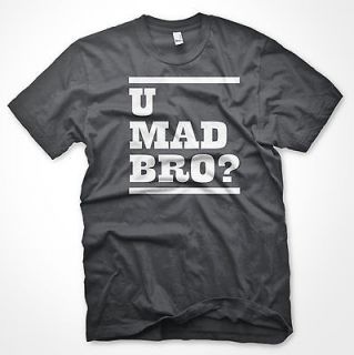funny novelty party cool u mad bro cotton t shirt xl grey