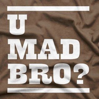funny novelty party cool u mad bro cotton t shirt xl brown