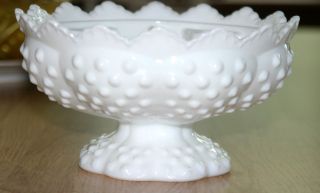 vintage fenton milk glass bowl epergne base hobnail time left