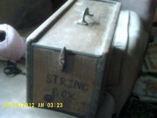 Vintage Wooden Piano Wire Box 17 1/2X 7x 71/2 slide on top