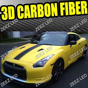 50 3D Texture Black Carbon Fiber Sticker Vinyl Flexible Decal Film 