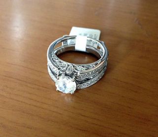 diamonds antique vintage cathedral ring guard solitaire enhancer 14k 