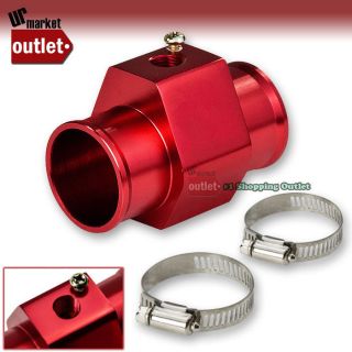   Red Universal Aluminum Radiator Water Temperature Adapter Sensor Gauge
