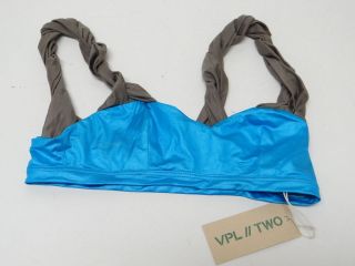 VPL Womens Torsion Bikini Top, Faberge S Twisted Straps, Gray and 