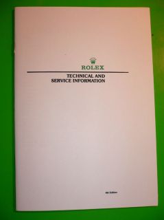 ROLEX TECHNICAL 4th SERVICE GUIDE MOVEMENT CATALOG CASE REPAIR INFO 