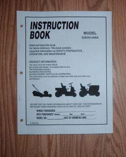 MURRAY 425001X99A LAWN TRACTOR OWNERS MANUAL W / ILLUSTRATED PARTS 