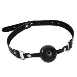 Newly listed Leather Harness Mouth Black Ball Gag Costume Breathable