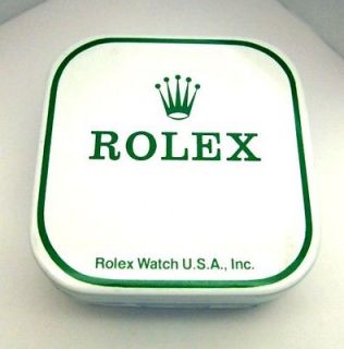 1971 Vintage Rolex Green Watch Part Tin Box Display Container