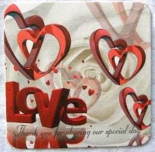 100 red heart wedding drink coasters favor s gift 4