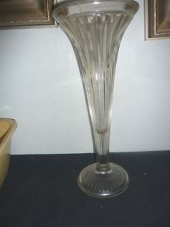 vintage ribbed clear glass 12 large tulip vase  7 99 buy it 