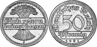 Germany, Weimar Republic 50 Pfennig, 1921