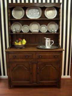english oak welsh dresser cabinet plate rack hutch time left